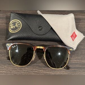 Ray-Ban Polarized Clubmaster Tortoise Sunglasses